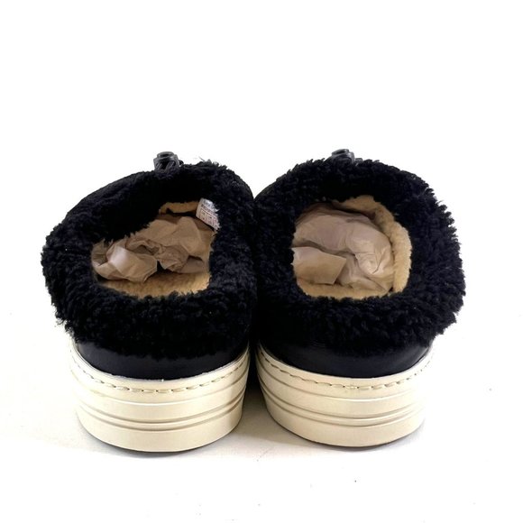 New Ross and Snow Black Shearling Puff Scuff Mens Size 14 Made in Italy Luxury - Picture 5 of 8